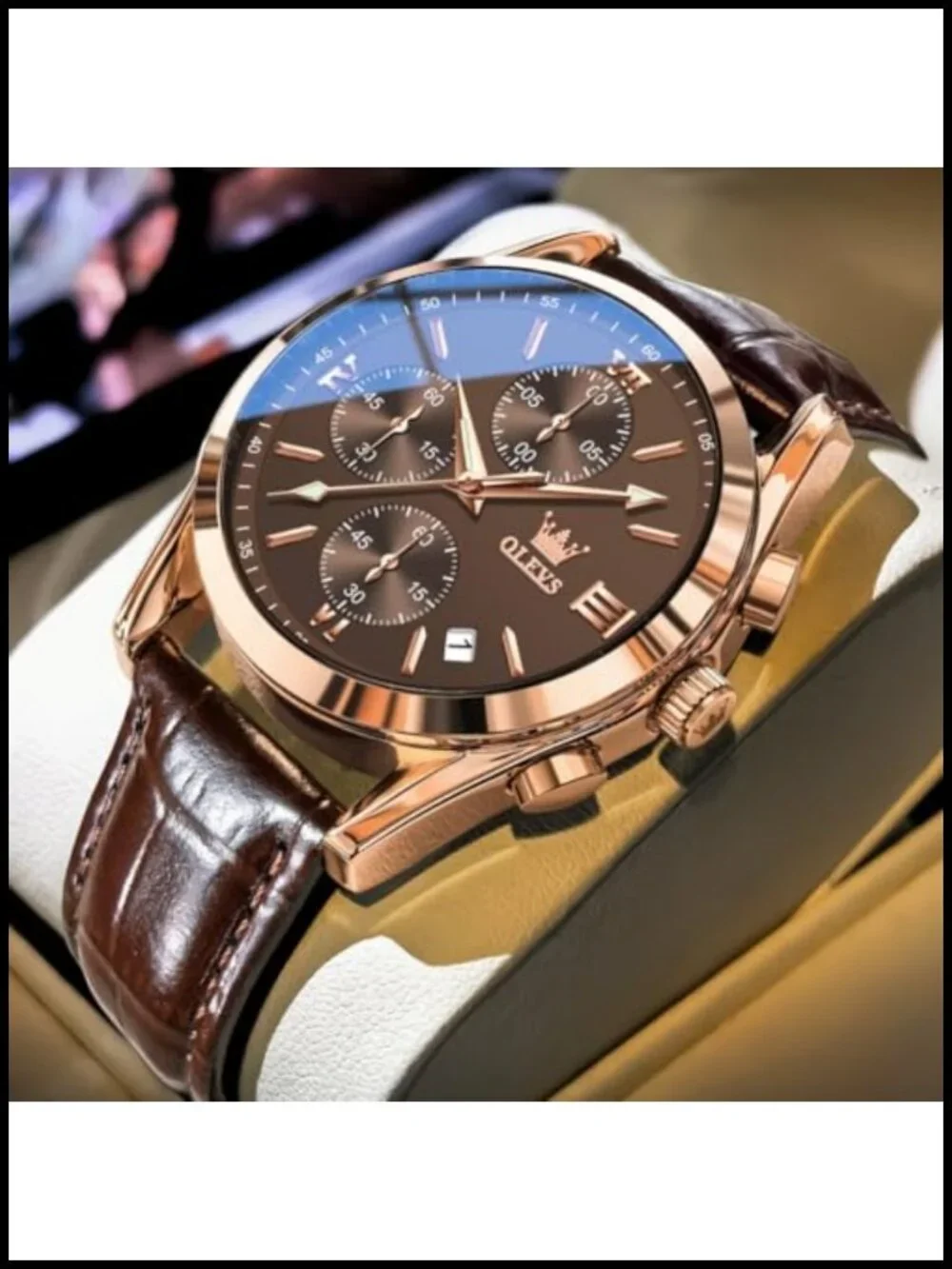 Leather Watch Dress Casual Quartz Wrist Watch Date